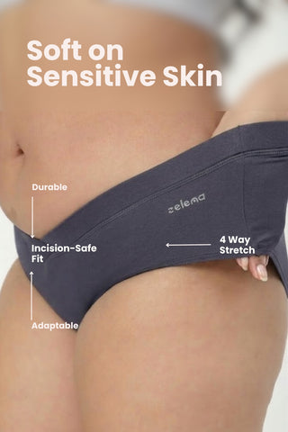 Modal C-Section Panty - (Pack Of 4) (Wine, Teal, Skin & Dusk)