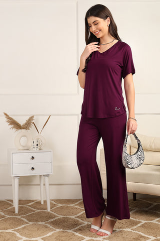 Burgundy Maternity Pajama Set