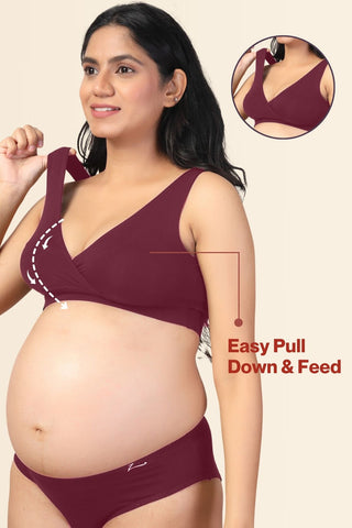 247 Maroon Padded Maternity Feeding Bra