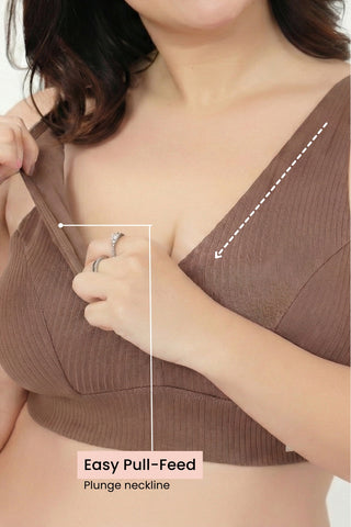 Sera Broad-Rib Bra - Mocha