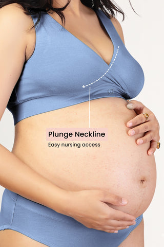 247 Cornflower Blue Padded Maternity Feeding Bra
