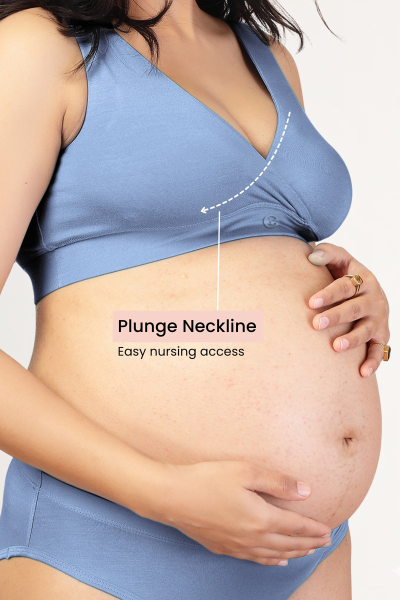 247 (Upgraded) Cornflower Blue Modal Padded Maternity Feeding Bra
