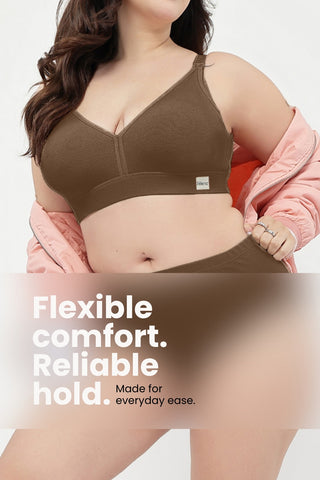 Lira Ribbed Cotton Nursing Padded Bra - Mocha