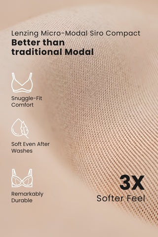 Ruched Modal Front-Open Bra in Matcha, Lenzing micro-modal, snuggle-fit comfort and 3X softer feel | House of Zelena