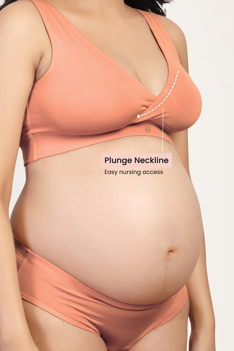 247 (Upgraded) Coral Modal Padded Maternity Feeding Bra