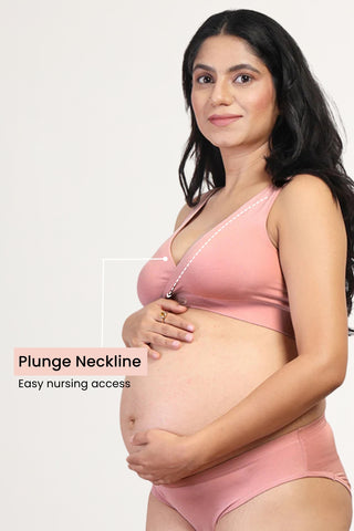 247 Light Pink Modal Padded Maternity Feeding Bra