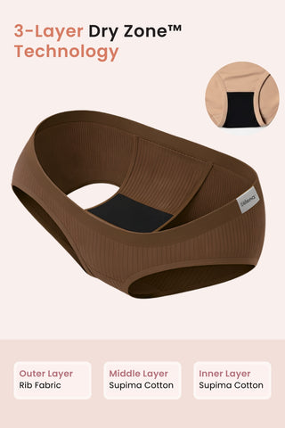 Sera Broad Rib Mid Rise Hipster - Mocha