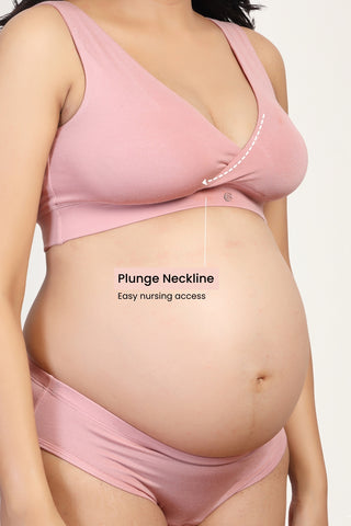 247 Modal Pack of 2 Padded Maternity Feeding Bra (Light Pink)