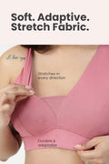 SecureFit Cotton Fixed-Pad Bra - Mauve Rose