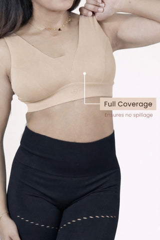 Fixed Padded Modal Maternity Feeding Bra with Support - Light Skin