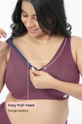 Sera Broad-Rib Bra - Dark Berry