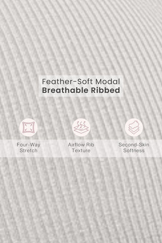 Zena Fine-Rib Bra - Grey Melange