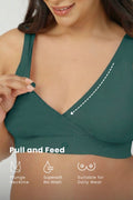 247 (Upgraded) Modal Padded Maternity Feeding Bra - Hunter Green