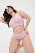Sera Fine Rib Mid Rise Hipster - Pink