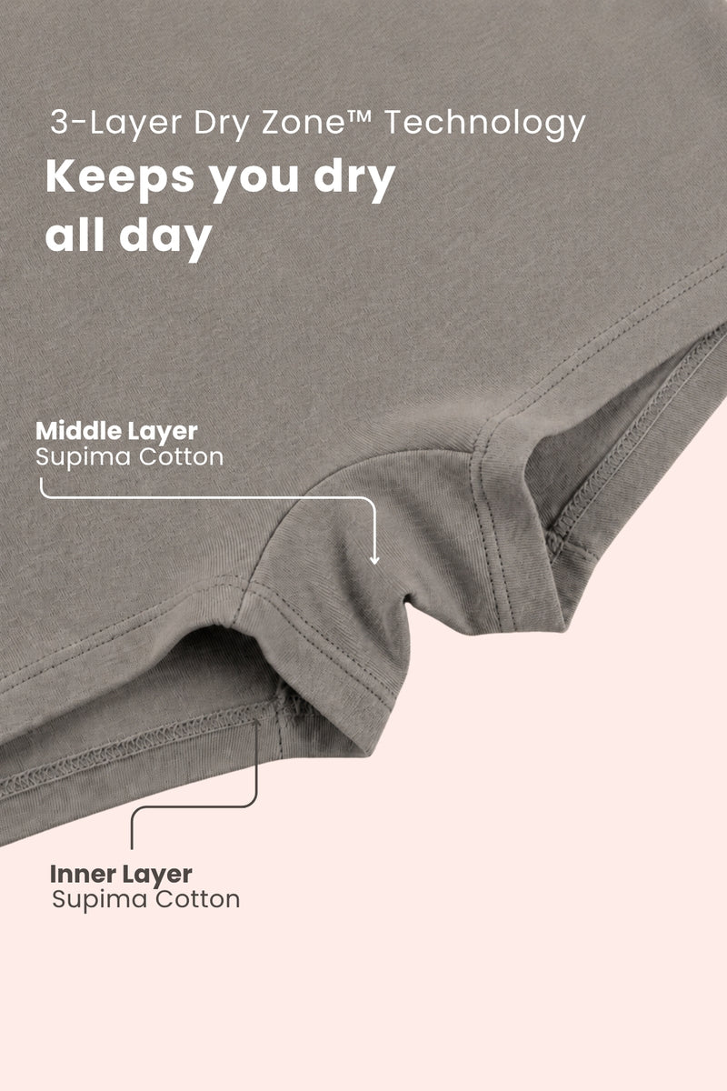 Pregnancy Panty – Over-the-Belly (Rib Textured) - Light Grey