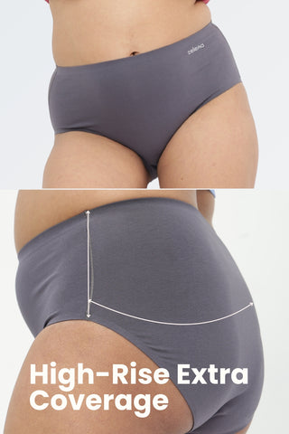 The Invisible Panty Pack Of 3 (Cotton | High Rise | Black, Dark Grey & Mauve)
