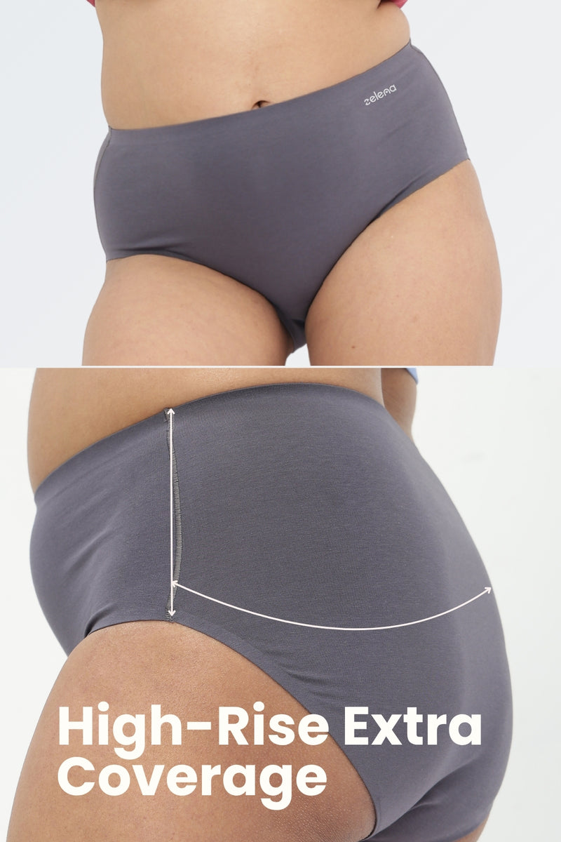The Invisible Panty (Cotton | High Rise | Dark Grey)