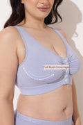Ruched Modal Front-Open Bra with G-Hook - Mist