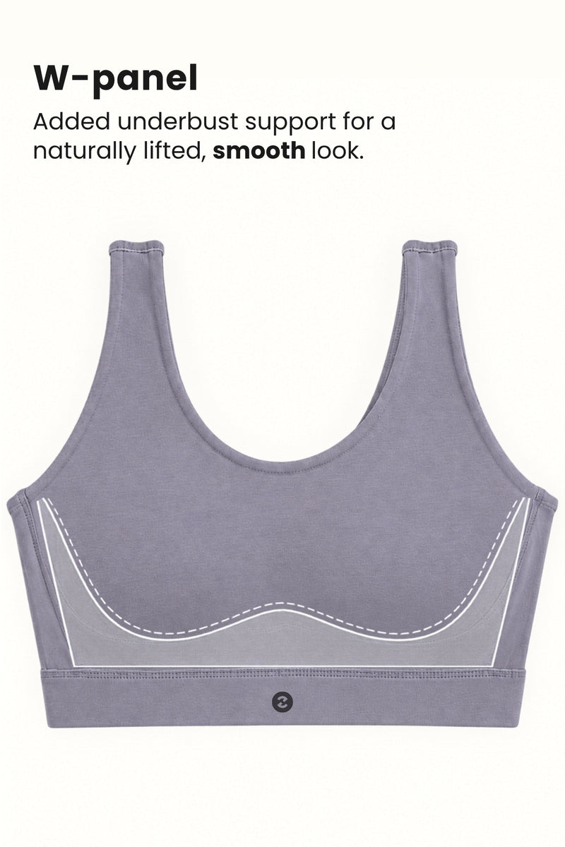 Sculpt & Lift Cotton Sports Bra - Grey