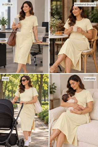 Mario Rib Zipless Feeding Dress - Ivory