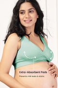 247 (Upgraded) Mint Green Modal Padded Maternity Feeding Bra