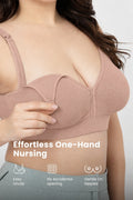 Lira Ribbed Cotton Nursing Padded Bra - Caramel