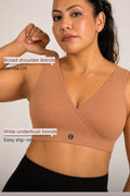 EasyMove non-padded Cotton Yoga Bra - Honey