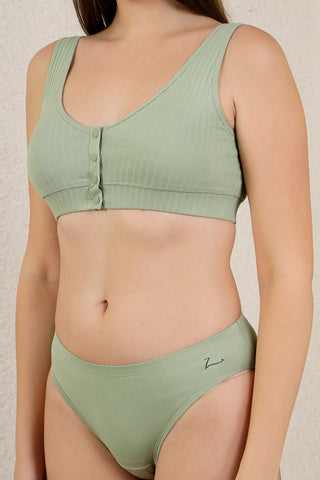 Ribbed Cotton Pista Lounge Bra