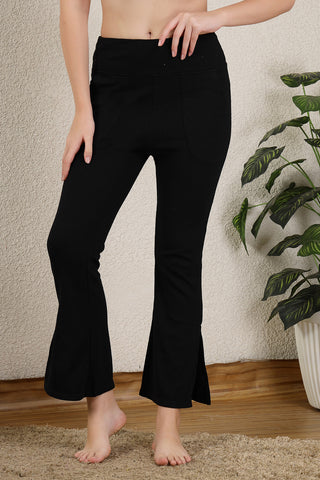 Black Fit & Flare Maternity Pants (Pregnancy & Postpartum)