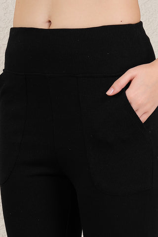 Black Fit & Flare Maternity Pants (Pregnancy & Postpartum)