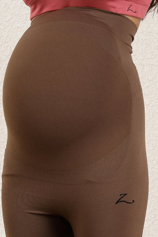 Seamless Adaptable Bump Support Brown Maternity Legging