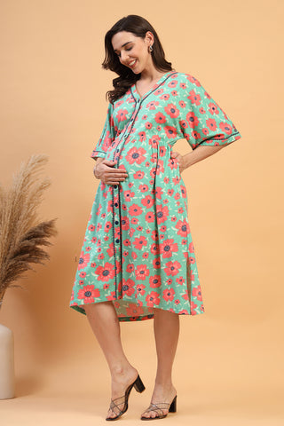 House of Zelena The Elara Dress- The Blossom Trail Zipless Feeding Shirt Dress - Trusted by Mothers for Quality