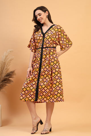 House of Zelena The Graphic Print Zipless Feeding Shirt Dress That Turns Heads - Trusted by Mothers for Quality