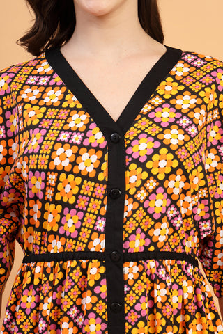 Woman wearing The Graphic Print Zipless Feeding Shirt Dress That Turns Heads in Stylish - Pre & Post Pregnancy