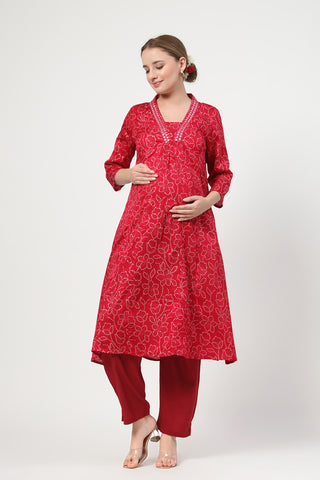 https://houseofzelena.com/collections/maternity-suit-sets/products/embroidered-floral-foil-print-maternity-nursing-kurta-set-rani-pink