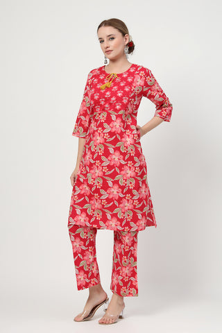 Close-up of the Floral Zip Cotton pattern and soft Cotton fabric texture.