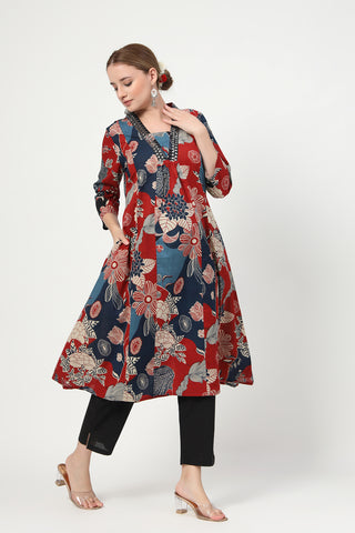 Close-up of the Embroidered Floral Cotton pattern and soft Cotton fabric texture.