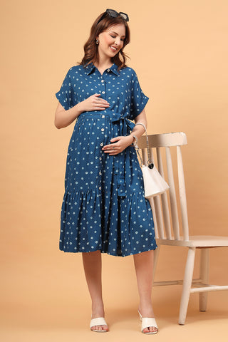 Tie Dye Dots Dress print; dot pattern enhances the garment style.