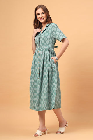 The Ira Zipless Feeding Dress-Sage Green Edition