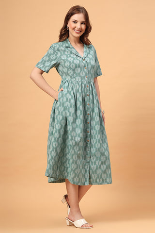 The Ira Zipless Feeding Dress-Sage Green Edition