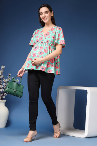 Poppy Floral Back View; shows garment coverage.