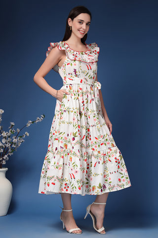 Soft Cotton Texture of Off-Shoulder Cotton Maternity Feeding Dress - Breathable & Comfy