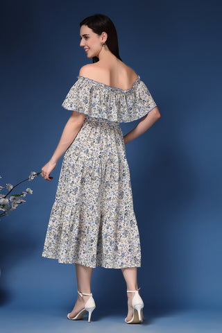 Practical Cotton Feeding Dress with Pockets - Off-Shoulder Cotton Maternity Feeding Dress