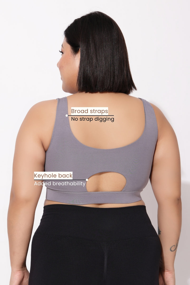 Sculpt & Lift Cotton Sports Bra - Grey