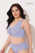 Ruched Tape-Button Nursing Bra - Mist