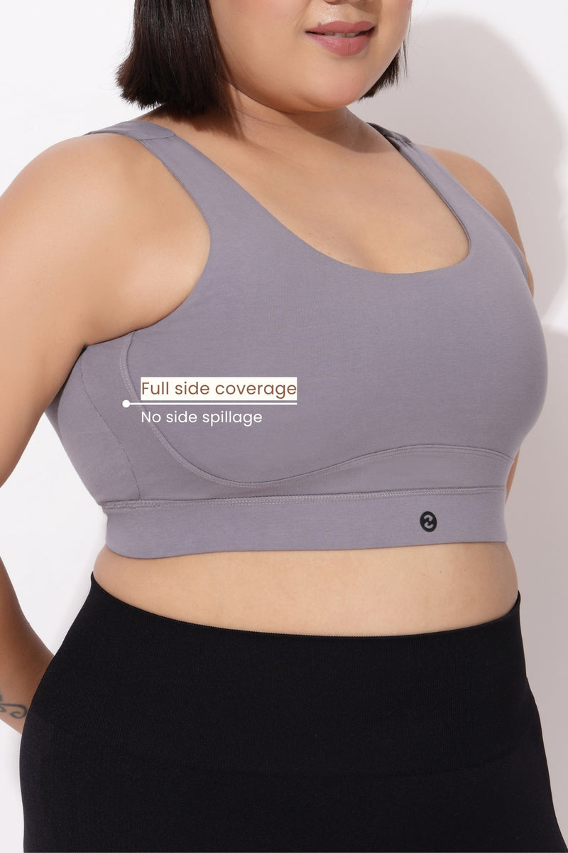 Sculpt & Lift Cotton Sports Bra - Grey