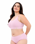 Riva Fine-Rib Cotton Feeding Bra - Baby Pink