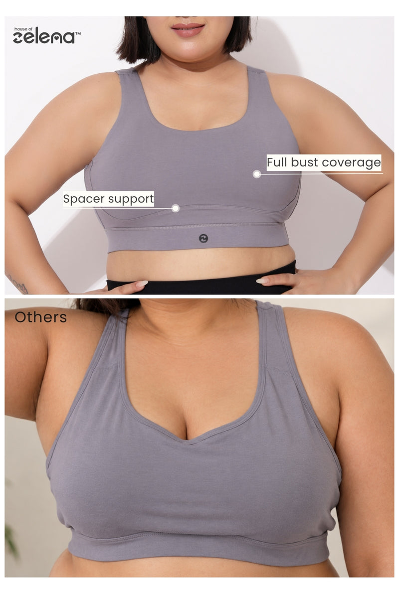 Sculpt & Lift Cotton Sports Bra - Grey