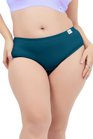 Sera Fine Rib Mid Rise Hipster - Airforce