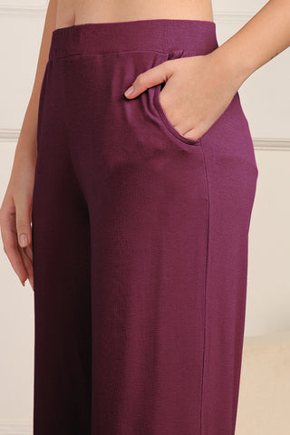 Burgundy Zipless Top & Maternity Pajama Set